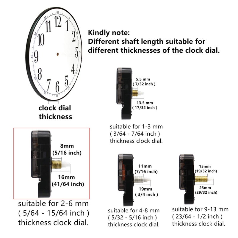 TIKROUND Youngtown 12888 Quartz DIY Wall Clock Movement Mechanism DIY Repair Parts Replacement Fit Dials up to 40 cmï¼ˆ15.7 Inches ï¼‰ in Diameter. - Image 4